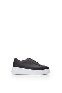 Кроссовки &apos;Alber&apos; Leather Trainers Moda In Pelle, черный