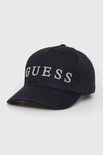 Хлопковая бейсболка Guess, темно-синий