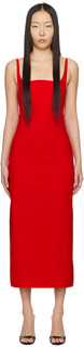 Красное платье-макси со сборками Lesugiatelier