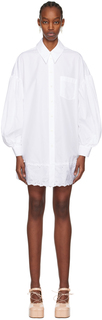 Белое мини-платье с фирменными рукавами Simone Rocha