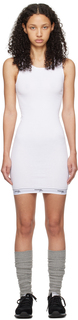 Белое мини-платье с овальным вырезом Hommegirls, цвет White