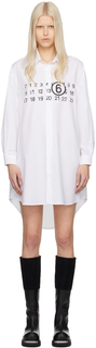 Белое мини-платье с цифрами Mm6 Maison Margiela