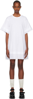 Белое мини-платье-футболка А-силуэта Simone Rocha
