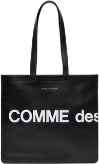 Черная большая сумка с принтом Comme Des Garcons