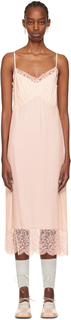 Розовое платье-миди со сборками Simone Rocha