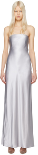 Серебряное палладиевое платье-макси Christopher Esber