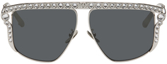 Серебряные солнцезащитные очки с кристаллами Dolce&amp;Gabbana