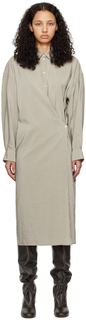 Серое платье-миди с перекрученным узором Lemaire, цвет Light misty gray