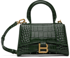 Зеленая сумка «Песочные часы» размера XS Balenciaga, цвет Forest green