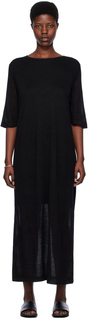 Черное многослойное платье-макси Lauren Manoogian