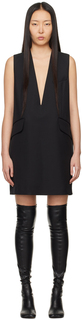 Черное мини-платье с v-образным вырезом Mm6 Maison Margiela