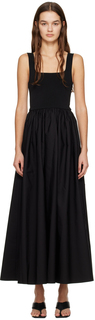 Черное платье-макси со вставками Matteau