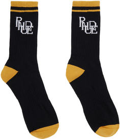 Черно-желтые носки с логотипом Scramble Rhude