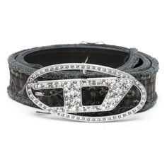 Ремень Diesel Canvas Crystal Buckle, черный