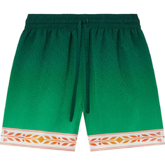 Шорты Casablanca Silk Shorts With Drawstring, зеленый