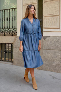 Джинсовое платье миди Polín Et Moi, синий