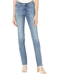 Джинсы True Religion Billie Mid-Rise Straight Flap in Medium Wash, цвет Medium Wash