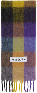 Серо-фиолетовый шарф в клетку Acne Studios