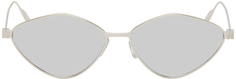 Серебряные овальные солнцезащитные очки Givenchy