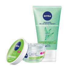 Набор освежающий крем NIVEA + очищающий гель для лица