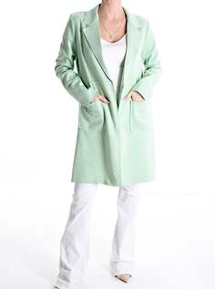 Замшевое пальто дастер с карманами без подкладки, цвет Celadon NO Brand