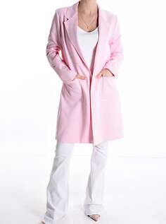Замшевое пальто дастер с карманами без подкладки, розовый NO Brand