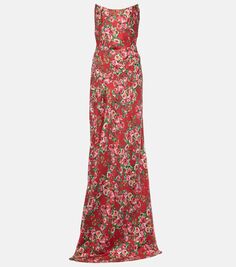 Шелковое платье tallulah с цветочным принтом Markarian, красный