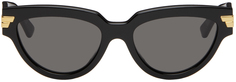 Черные солнцезащитные очки «кошачий глаз» Bottega Veneta, цвет Black
