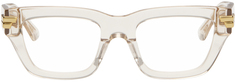 Бежевые прямоугольные очки Bottega Veneta
