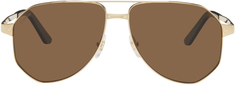 Золотистые солнцезащитные очки Santos De Pilot в металлическом корпусе Cartier