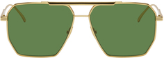 Золотые металлические солнцезащитные очки Navigator Bottega Veneta