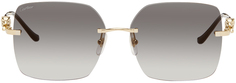 Золотые солнцезащитные очки Panthere de Cartier Cartier, цвет Gold/Gray