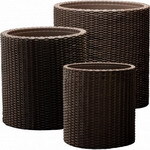 Комплект кашпо Keter S M L CYLINDER PLANTERS коричневый