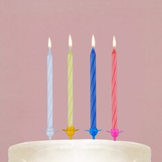 Свечи в торт, разноцветные, 24 шт., 7,2 х 17,3 см Страна Карнавалия