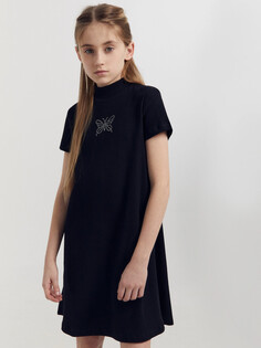 Платье для девочек в черном цвете с печатью Mark Formelle