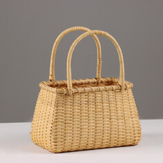 Корзина плетеная (ротанг), 23х14,5хн15/30,5 см, 1 шт., натуральный NO Brand