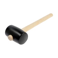 Киянка лом, деревянная рукоятка, черная резина, 75 мм, 700 г Lom