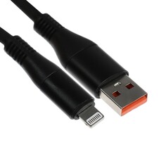 Кабель lightning - usb, 5 a, оплетка tpe, утолщенный, 1 метр, черный NO Brand