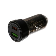 Автомобильное зарядное устройство ar-ca01, usb, type-c, pd, 20 w, прозрачное, черное NO Brand