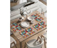 Товары для праздника JoyArty Набор прямоугольных тканевых салфеток Праздник в красках 30x46 см 4 шт.