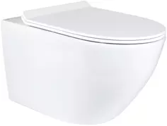 Унитаз подвесной Bond Oval F01-10Long безободковый, с сиденьем микролифт, белый глянец