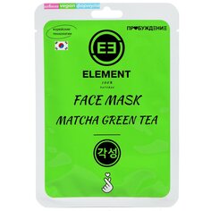 Маска для лица, Element, тканевая, увлажняющая, 50 г, с зеленым чаем матча