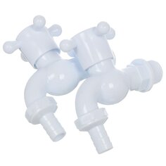 Кран водоразборный 1/2", пластик, со штуцером, ручка-крест, индивидуальная упаковка, 2 шт, ComfortFactor