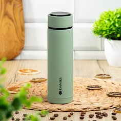 Термос 0.48 л, Daniks, колба нержавеющая сталь, с датчиком, SL-155H-NEW