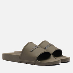 Мужские сланцы Woolrich Logo Slide, цвет оливковый