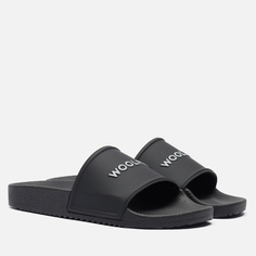 Женские сланцы Woolrich Logo Slide, цвет чёрный