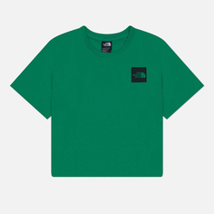 Женская футболка The North Face Cropped Fine Crew Neck, цвет зелёный, размер XS