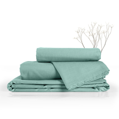 Простыни простыня на резинке VEROSSA Melange 180х200см диагональ изумруд, арт.776169