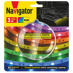 Ленты светодиодные готовые комплекты лента светодиодная NAVIGATOR 7,2Вт/м IP20 RGB 3м