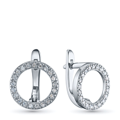 Серьги из серебра э0612сг04202732_white ЭПЛ Даймонд